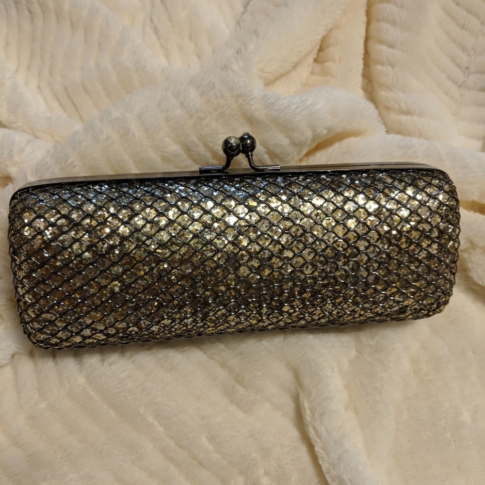 Gold and silver clutch purse